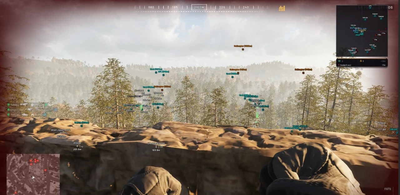 Bleak для WARDOGS — ESP техники на большой дистанции: метки Helicopter, APC, Ural и Vehicle с метрами, игроки и радар