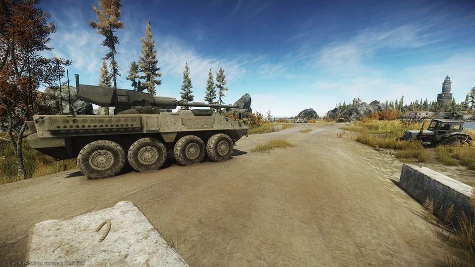 Первый Stryker на дороге к территории маяка
